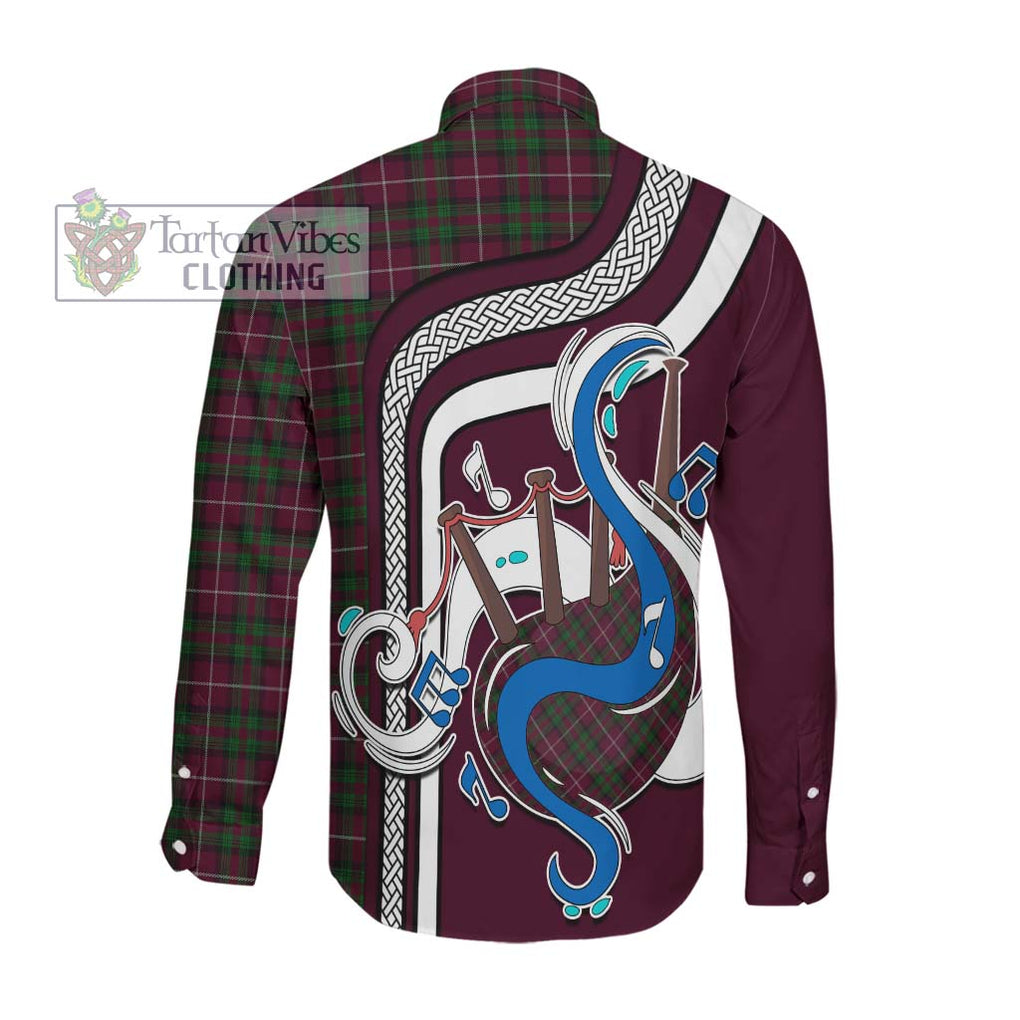 Stuart of Bute Hunting Tartan Long Sleeve Button Shirt with Epic Bagpipe Style Men's Shirt - Tartanvibesclothing Shop