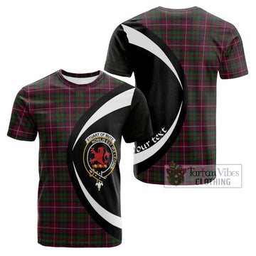 Stuart of Bute Hunting Tartan Cotton T-shirt with Family Crest Circle Style