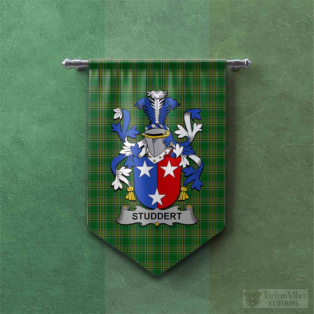 Studdert Irish Clan Tartan Gonfalon, Tartan Banner with Coat of Arms Chevron - Tartan Vibes Clothing