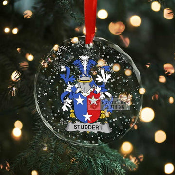 Studdert Irish Clan Christmas Glass Ornament with Coat of Arms