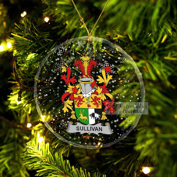 Sullivan Irish Clan Christmas Glass Ornament with Coat of Arms