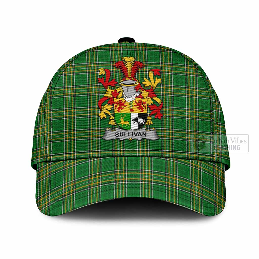 Tartan Vibes Clothing Sullivan Irish Clan Tartan Classic Cap with Coat of Arms