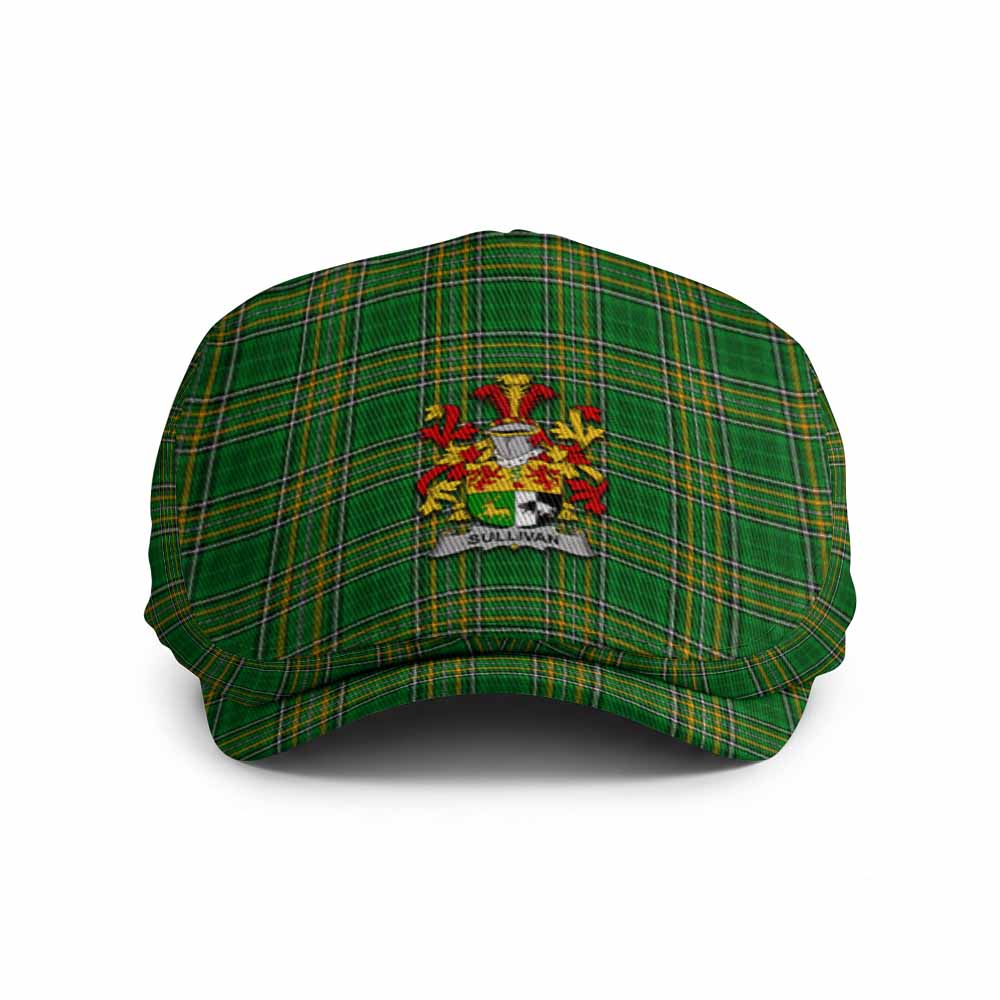 Sullivan Irish Clan Tartan Jeff Cap, Tartan Flat Cap with Coat of Arm Jeff Hat - Tartan Vibes Clothing