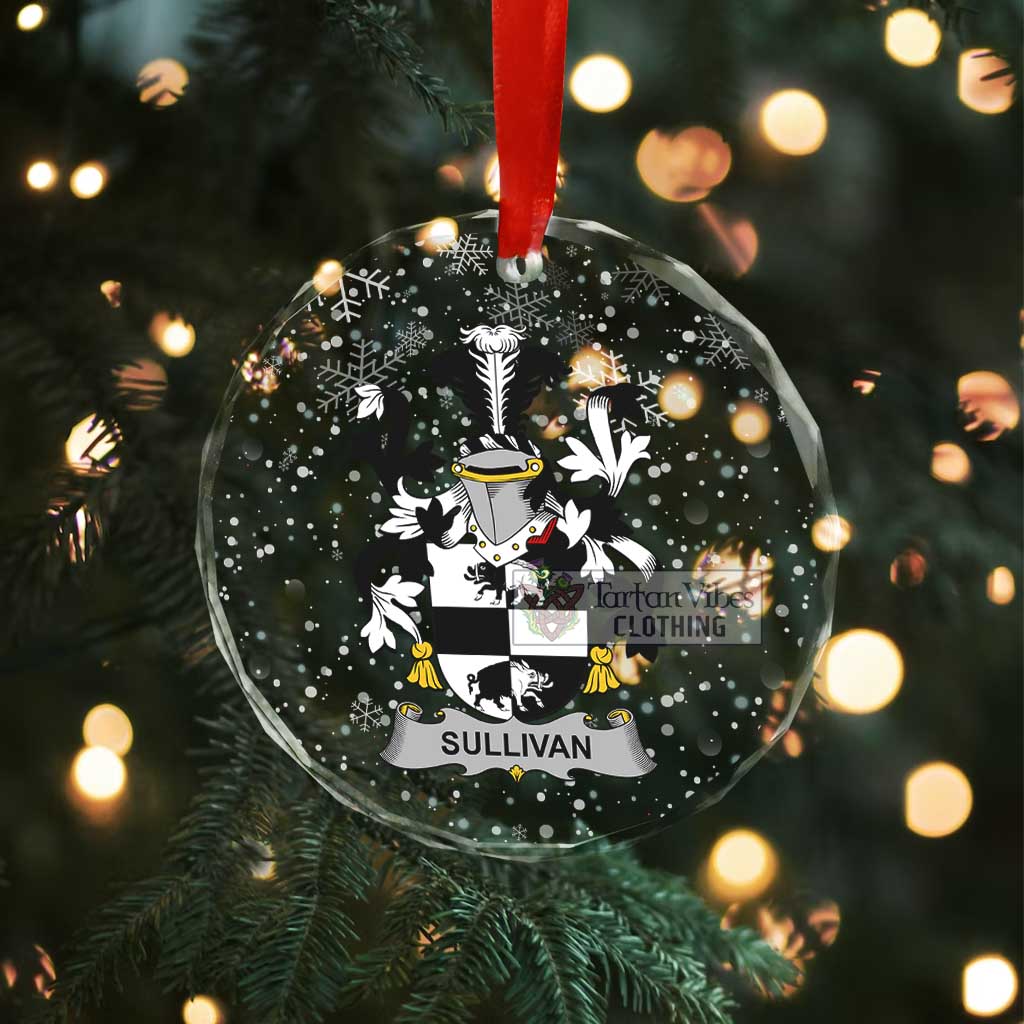 Sullivan (Beare) Irish Clan Christmas Glass Ornament with Coat of Arms - 2D-tartanvibesclothing
