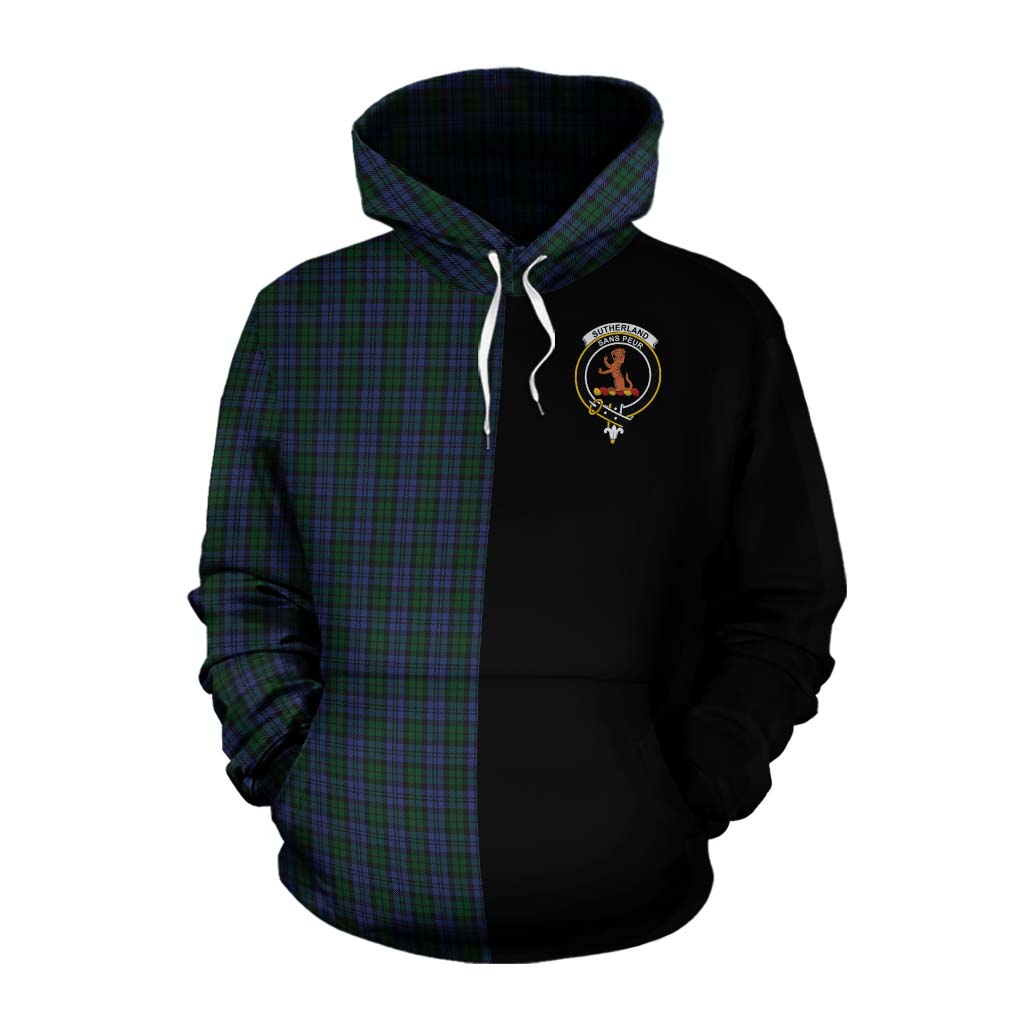 Tartan Vibes Clothing Sutherland Tartan Cotton Hoodie with Family Crest and Half Of Me Style