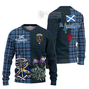 Sutherland Tartan Knitted Sweater Happy St. Andrew's Day Half Tartan Style