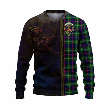 Sutherland Tartan Family Crest Knitted Sweater Alba Gu Brath Be Brave Lion Ancient Style Unisex - Tartan Vibes Clothing