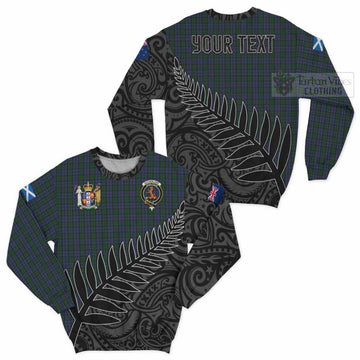 Sutherland Crest Tartan Sweatshirt with New Zealand Silver Fern Half Style