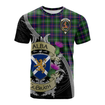Sutherland Tartan Family Crest Cotton T-shirt Lion Rampant Royal Thistle Shield Celtic Inspired Kid's Shirt - Tartan Vibes Clothing