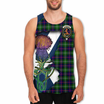 Sutherland Tartan Family Crest Men's Tank Top Scottish Thistle Celtic Inspired Men - Tartan Vibes Clothing