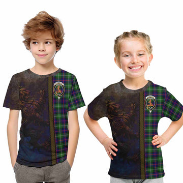 Sutherland Tartan Family Crest Kid T-Shirt Alba Gu Brath Be Brave Lion Ancient Style Youth XL Size14 - Tartan Vibes Clothing