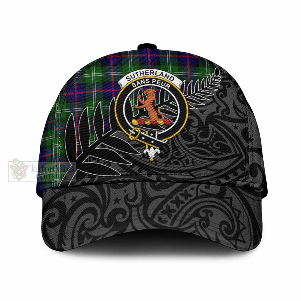 Tartan Vibes Clothing Sutherland Tartan Classic Cap with New Zealand Silver Fern Half Style