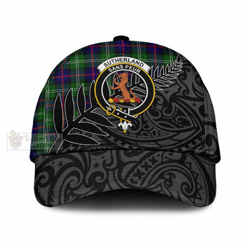 Sutherland Crest Tartan Classic Cap with New Zealand Silver Fern Half Style