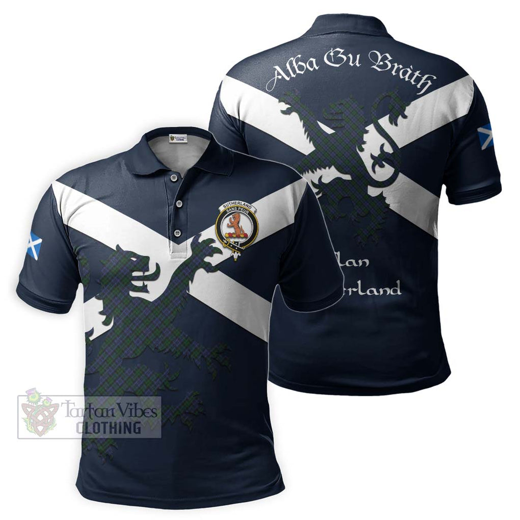 Tartan Vibes Clothing Sutherland Tartan Lion Rampant Polo Shirt – Proudly Display Your Heritage with Alba Gu Brath and Clan Name