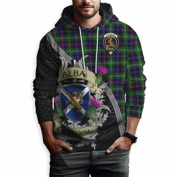 Sutherland Tartan Family Crest Hoodie Lion Rampant Royal Thistle Shield Celtic Inspired Pullover Hoodie - Tartan Vibes Clothing
