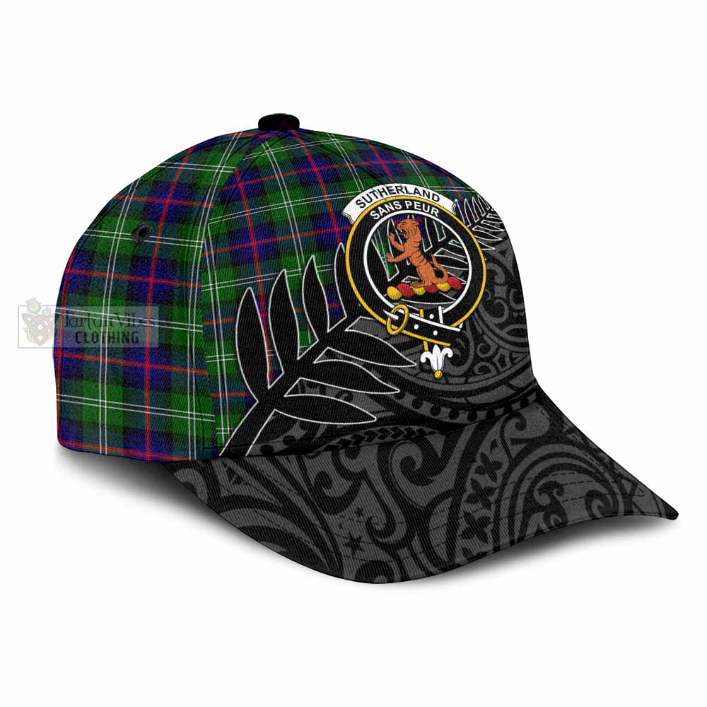 Tartan Vibes Clothing Sutherland Tartan Classic Cap with New Zealand Silver Fern Half Style