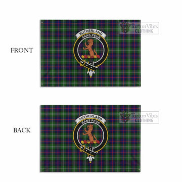 Sutherland Tartan House Flag with Family Crest