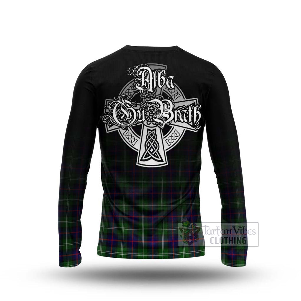 Tartan Vibes Clothing Sutherland Tartan Long Sleeve T-Shirt Featuring Alba Gu Brath Family Crest Celtic Inspired