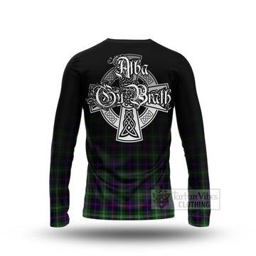 Sutherland Tartan Long Sleeve T-Shirt Featuring Alba Gu Brath Family Crest Celtic Inspired