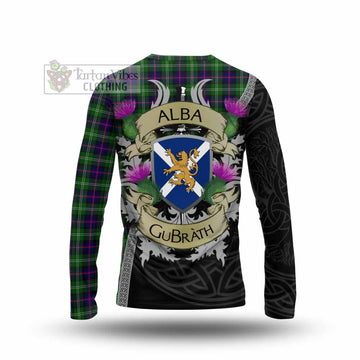 Sutherland Tartan Family Crest Long Sleeve T-Shirt Lion Rampant Royal Thistle Shield Celtic Inspired - Tartan Vibes Clothing