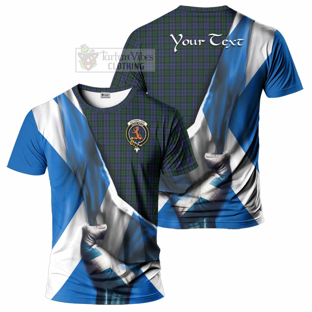 Sutherland Tartan T-Shirt with Family Crest Scotland Patriotic Style - Tartan Vibes Clothing