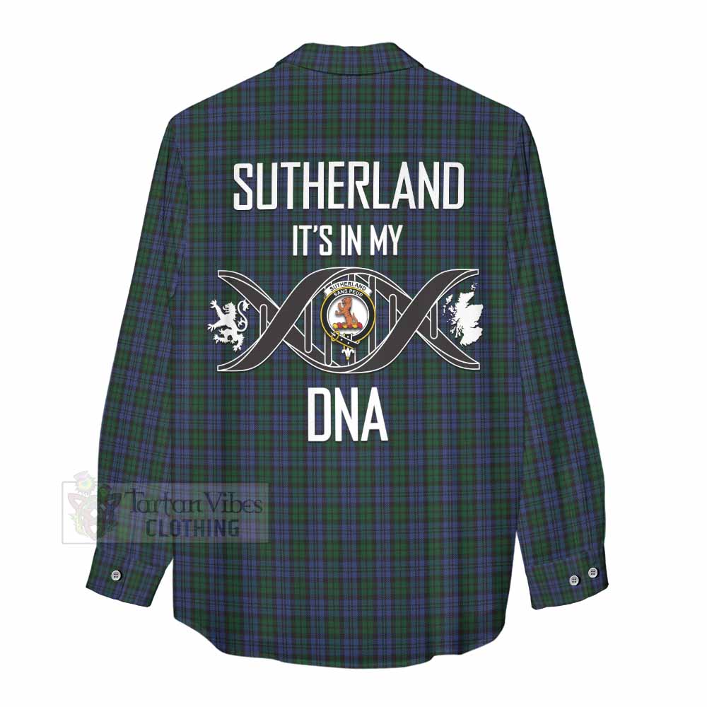 Tartan Vibes Clothing Sutherland Tartan Women's Casual Shirt with Family Crest DNA In Me Style