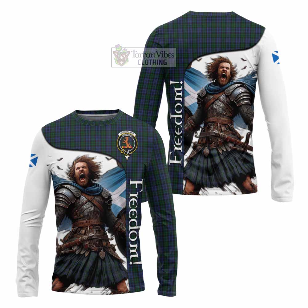 Tartan Vibes Clothing Sutherland Crest Tartan Long Sleeve T-Shirt Inspired by the Freedom of Scottish Warrior