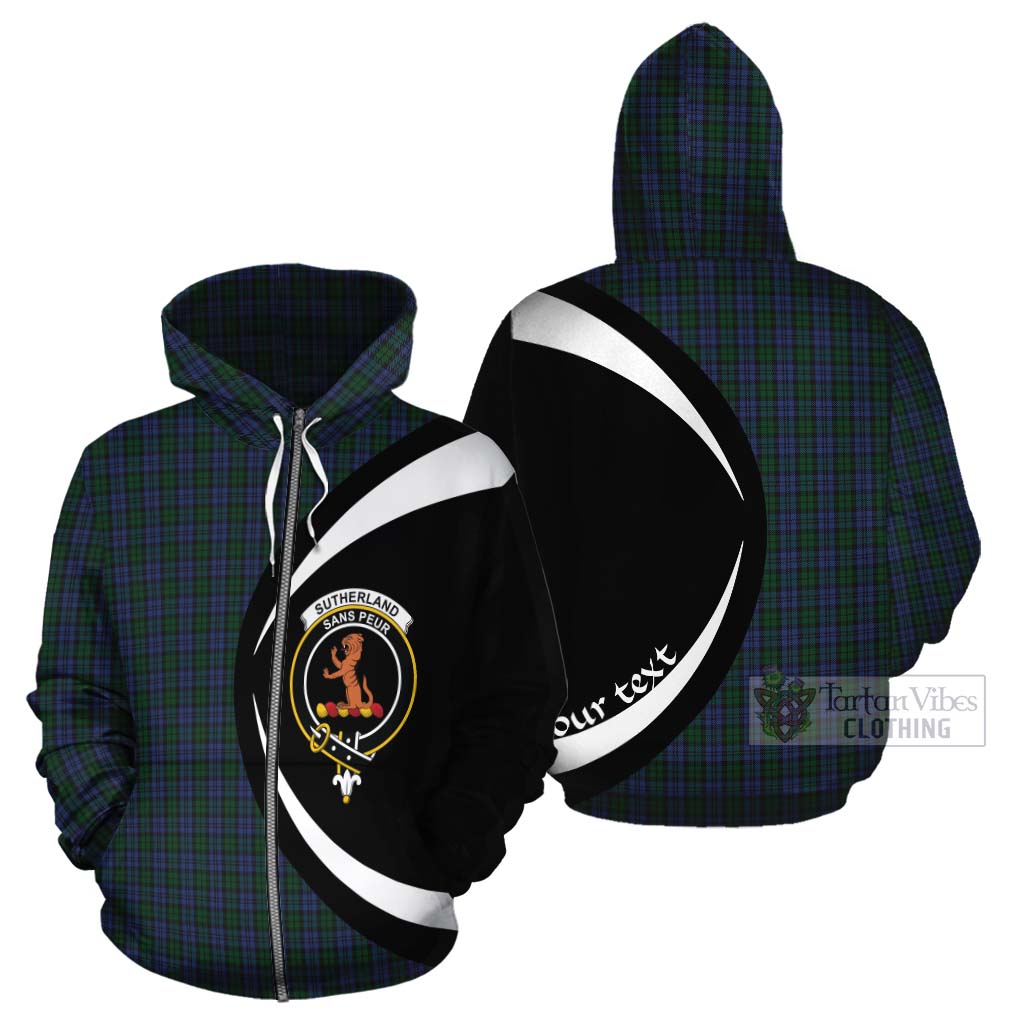 Tartan Vibes Clothing Sutherland Tartan Cotton Hoodie with Family Crest Circle Style