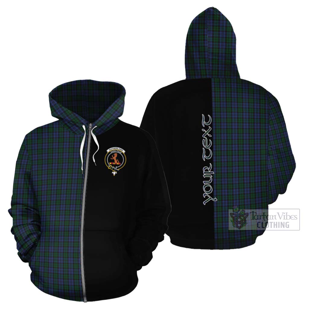 Tartan Vibes Clothing Sutherland Tartan Cotton Hoodie with Family Crest and Half Of Me Style