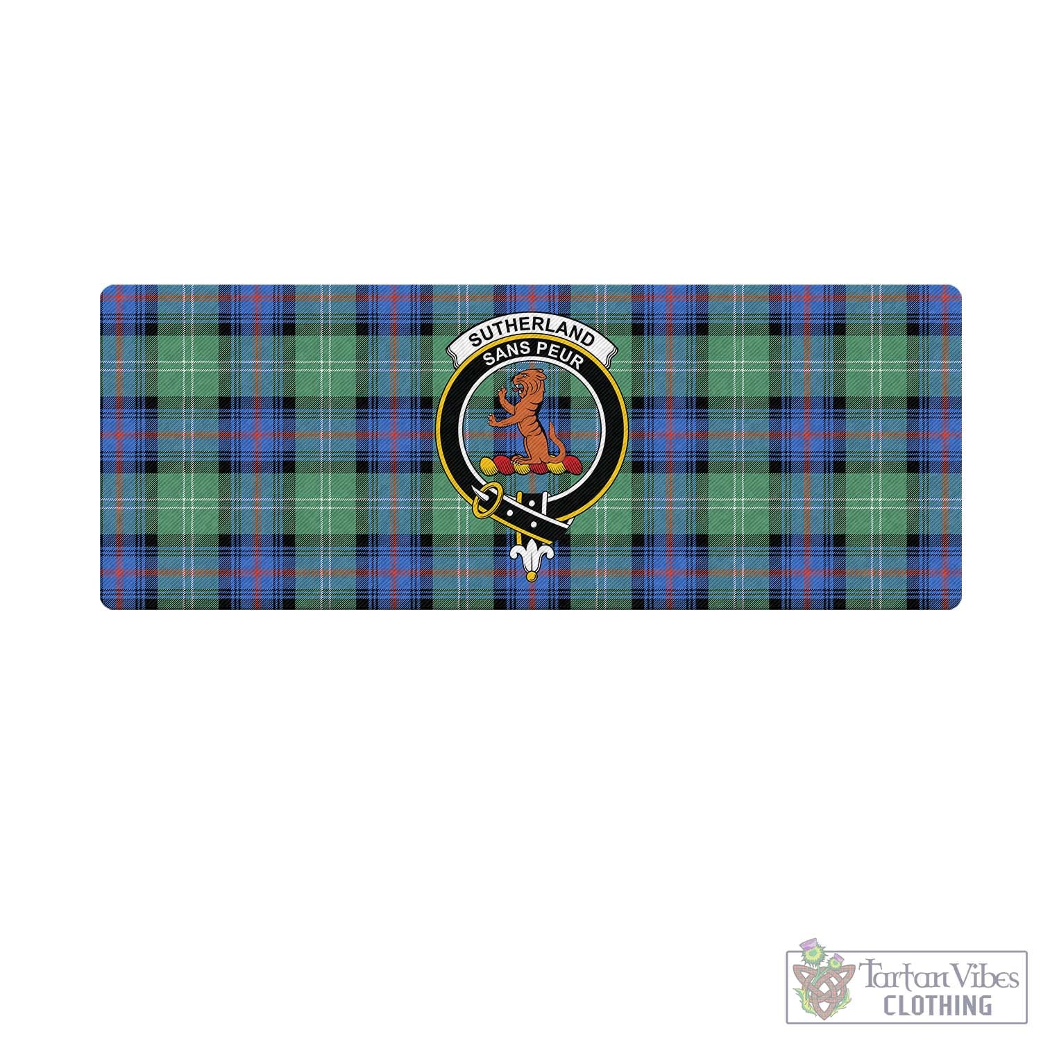 Tartan Vibes Clothing Sutherland Ancient Tartan Mouse Pad with Family Crest