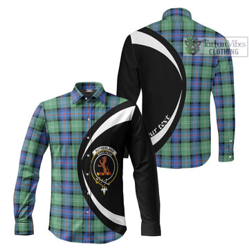 Sutherland Ancient Tartan Long Sleeve Button Up with Family Crest Circle Style