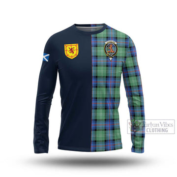 Sutherland Ancient Tartan Long Sleeve T-Shirt Alba with Scottish Lion Royal Arm Half Style