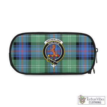 Sutherland Ancient Tartan Pen and Pencil Case with Family Crest