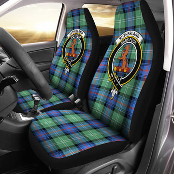 Sutherland Ancient Tartan Car Seat Cover with Family Crest