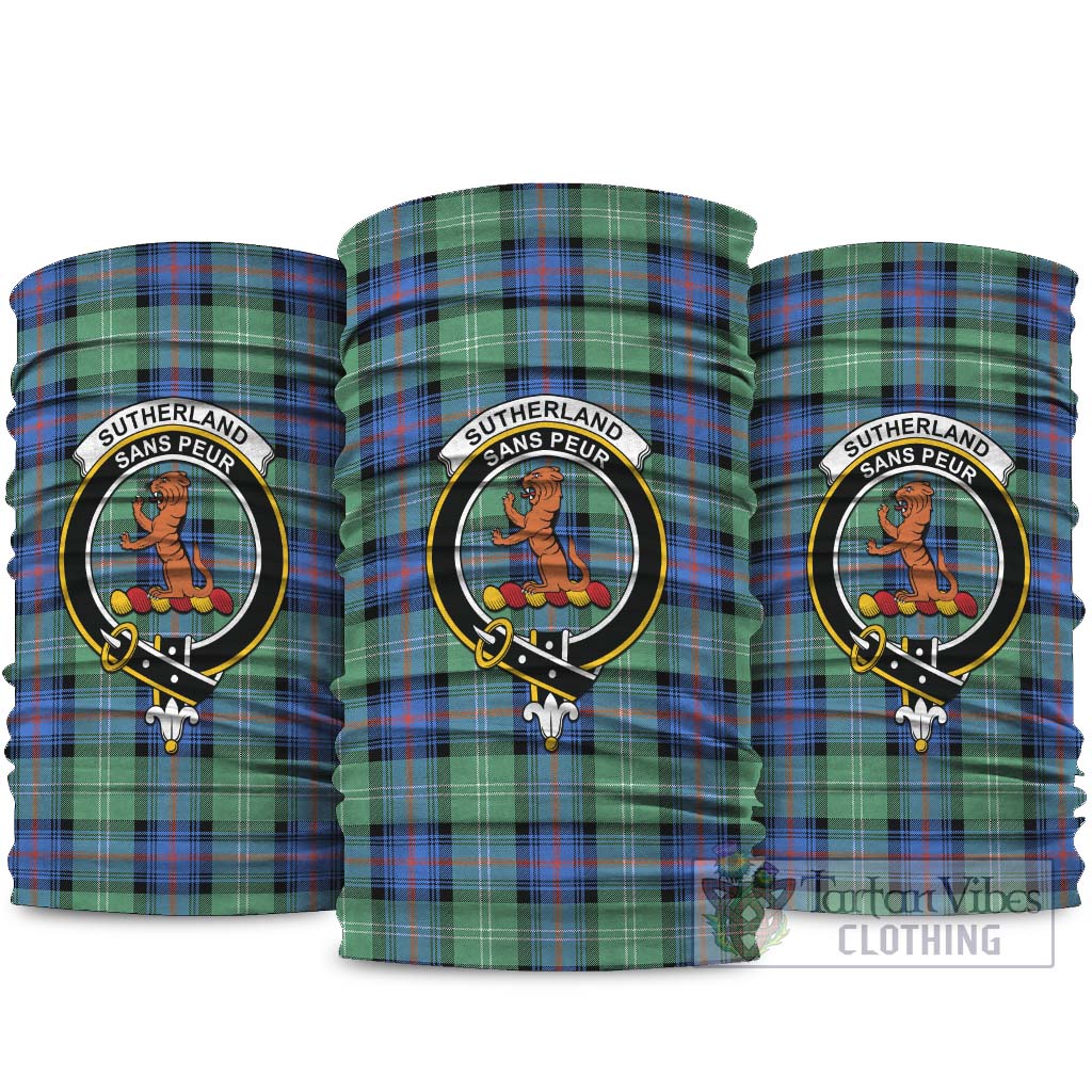 Sutherland Ancient Tartan Neck Gaiters, Tartan Bandanas, Tartan Head Band with Family Crest