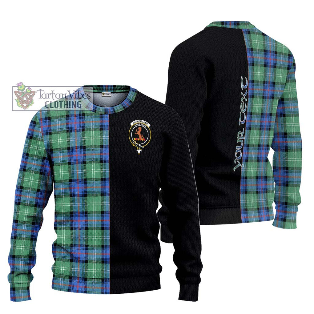 Sutherland Ancient Tartan Knitted Sweater with Family Crest and Half Of Me Style Unisex - Tartanvibesclothing Shop