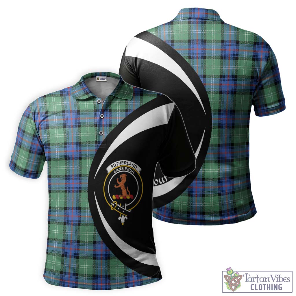 Sutherland Ancient Tartan Men's Polo Shirt with Family Crest Circle Style Kid - Tartan Vibes Clothing