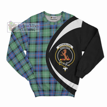 Sutherland Ancient Tartan Sweatshirt with Family Crest Circle Style