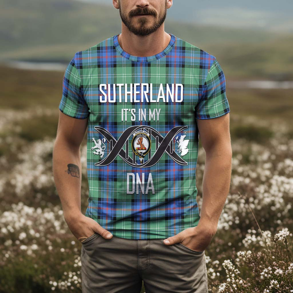 Sutherland Ancient Tartan T-Shirt with Family Crest DNA In Me Style Kid's Shirt - Tartan Vibes Clothing