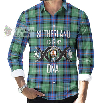 Sutherland Ancient Tartan Long Sleeve Button Shirt with Family Crest DNA In Me Style