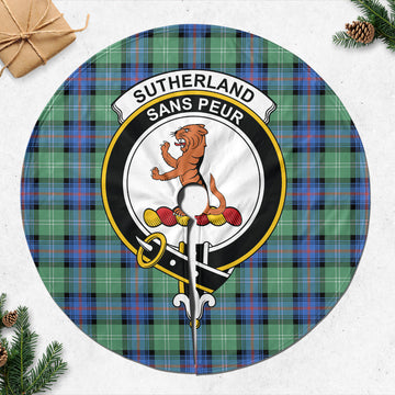 Sutherland Ancient Tartan Christmas Tree Skirt with Family Crest