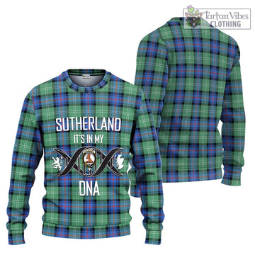 Sutherland Ancient Tartan Ugly Sweater with Family Crest DNA In Me Style