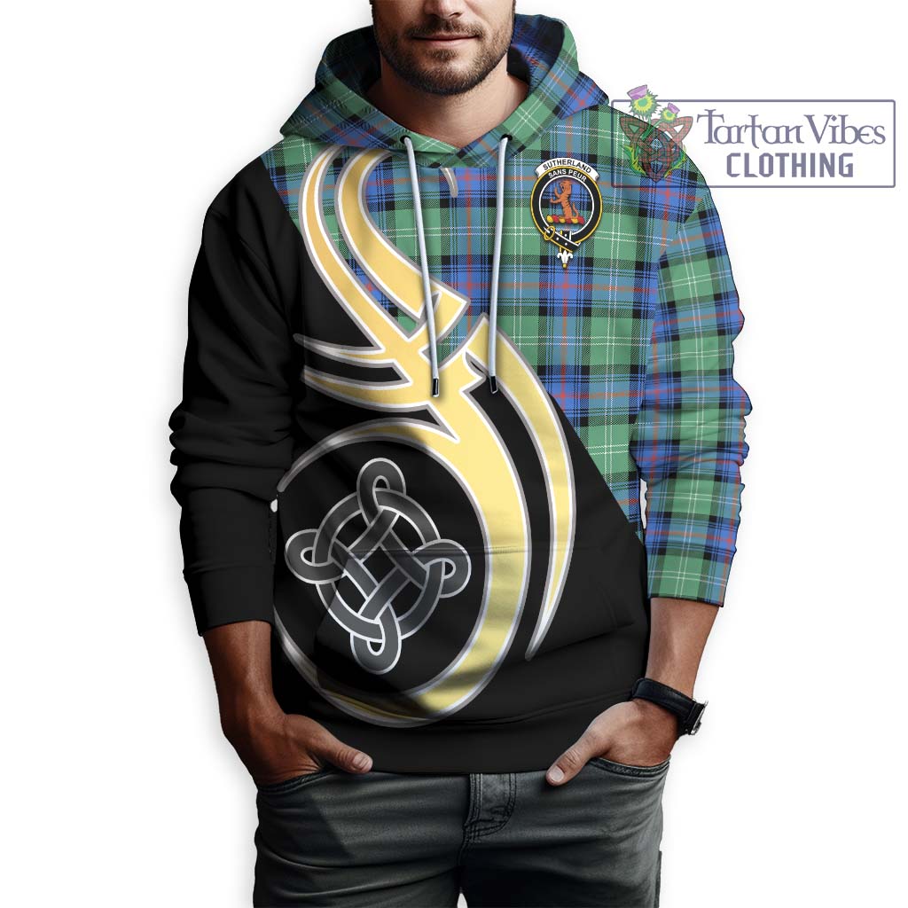 Sutherland Ancient Tartan Hoodie with Family Crest and Celtic Symbol Style Zip Hoodie - Tartan Vibes Clothing