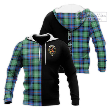 Sutherland Ancient Tartan Knitted Hoodie with Family Crest and Half Of Me Style