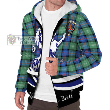 Sutherland Ancient Tartan Sherpa Hoodie with Alba Gu Brath Regal Lion Emblem