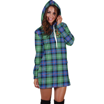 Sutherland Ancient Tartan Hoodie Dress with Family Crest