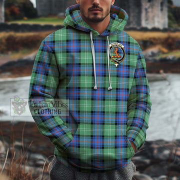 Sutherland Ancient Tartan Cotton Hoodie with Family Crest