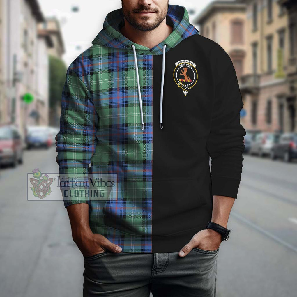 Sutherland Ancient Tartan Hoodie with Family Crest and Half Of Me Style Zip Hoodie - Tartanvibesclothing Shop