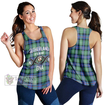 Sutherland Ancient Tartan Women's Racerback Tanks with Family Crest DNA In Me Style