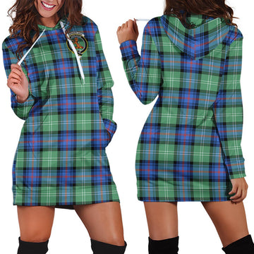 Sutherland Ancient Tartan Hoodie Dress with Family Crest